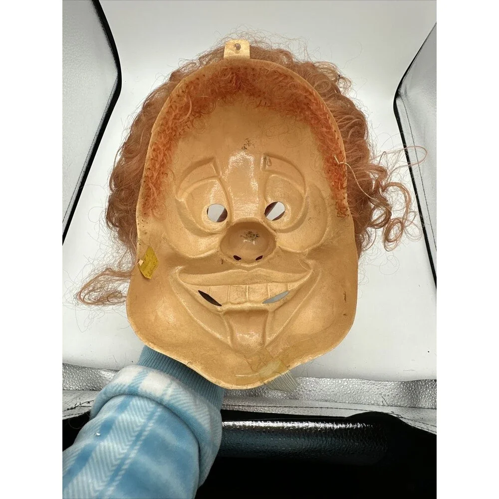Vintage Mask Evil Clown Circus Halloween Costume Vacaform Bayshore Horror RARE